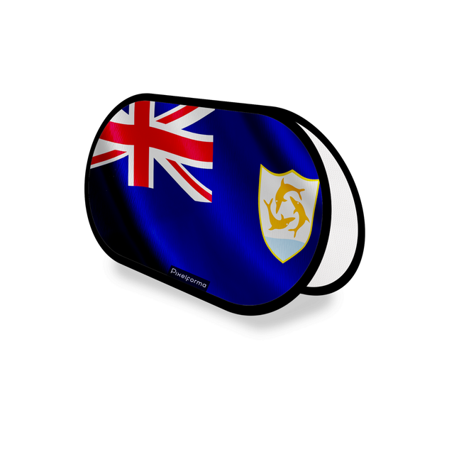 Support publicitaire ovale drapeau anguilla en polyester - pixelforma
