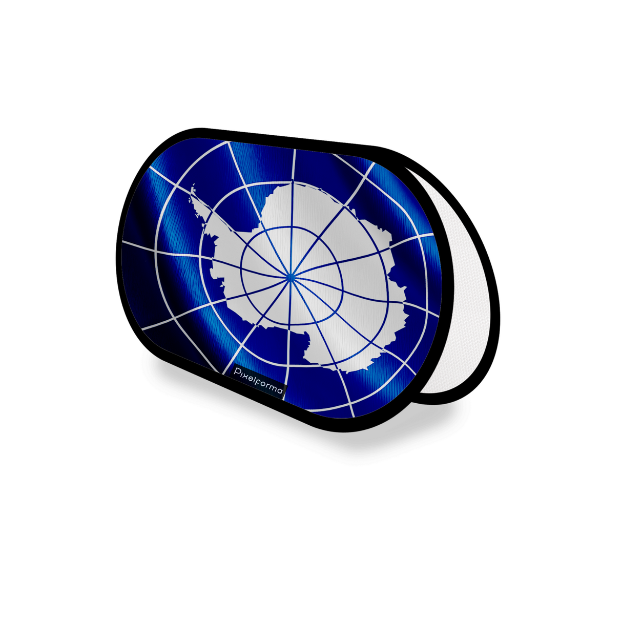 Support publicitaire ovale drapeau antarctique en polyester - pixelforma