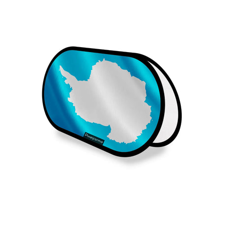 Support publicitaire ovale drapeau antarctique en polyester - pixelforma