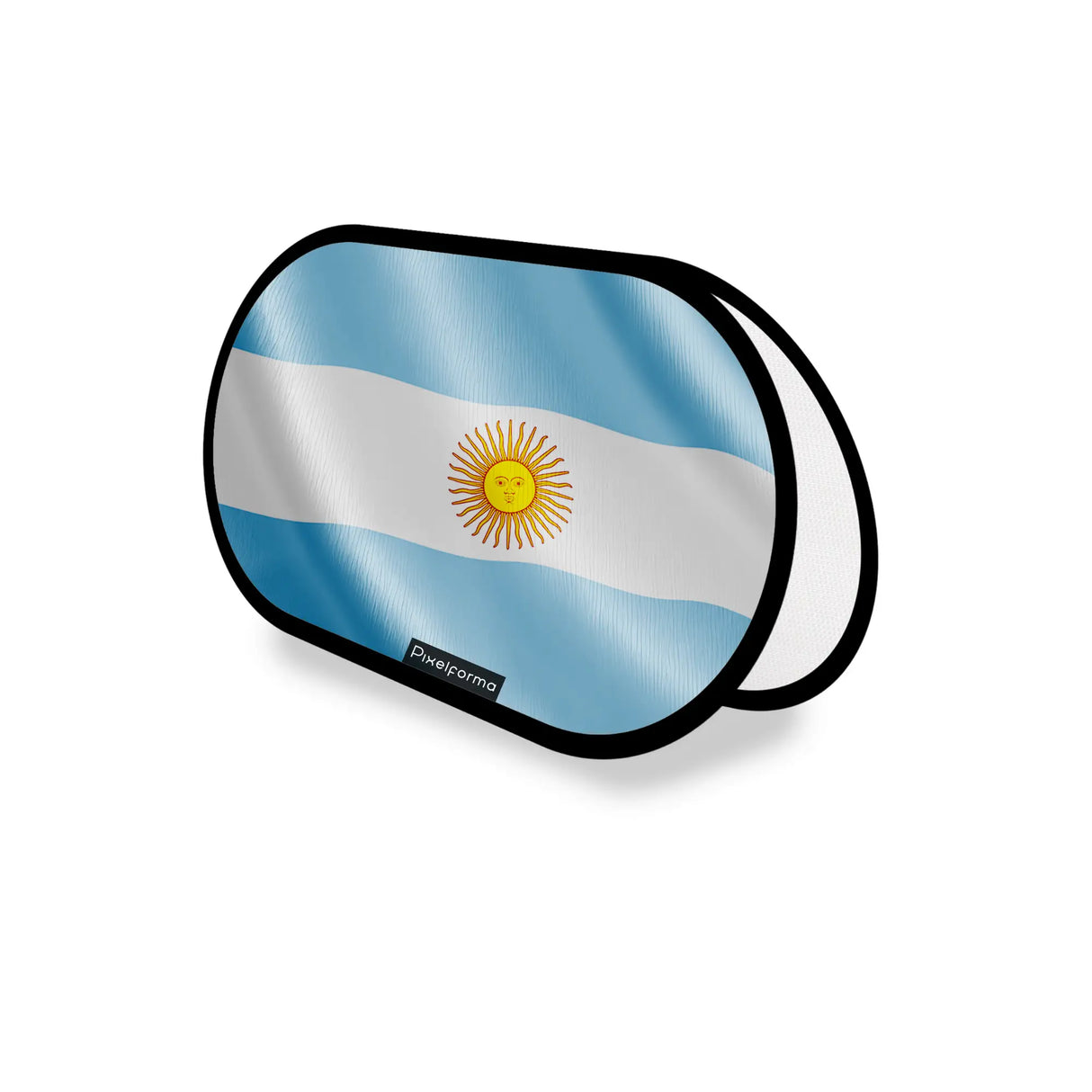 Support publicitaire ovale drapeau argentine léger à installer