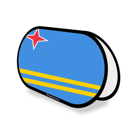 Support publicitaire ovale drapeau aruba en polyester - pixelforma