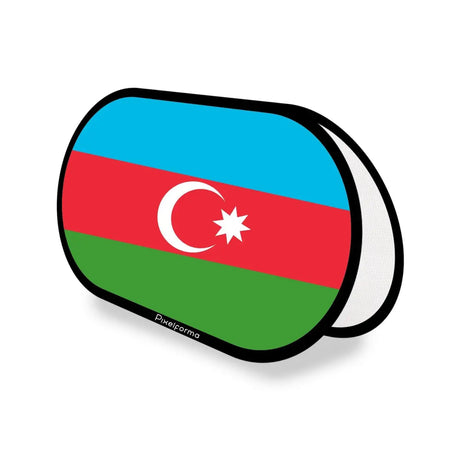 Support publicitaire ovale drapeau azerbaïdjan en polyester - pixelforma