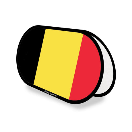 Support publicitaire ovale drapeau belgique en polyester - pixelforma