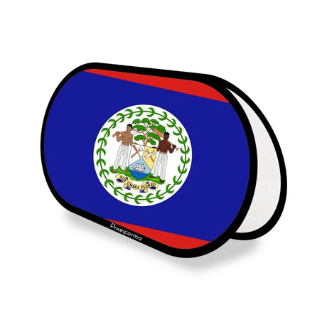 Support publicitaire ovale drapeau belize en polyester - pixelforma