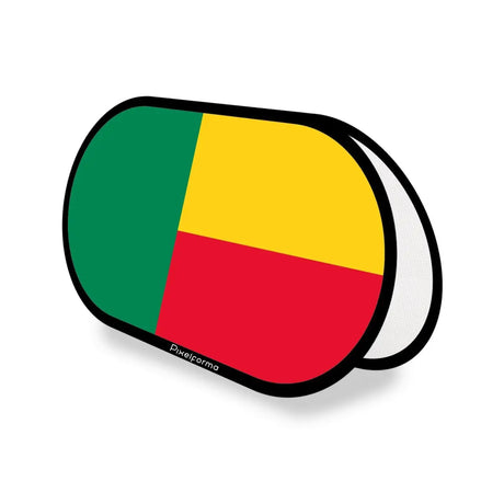 Support publicitaire ovale drapeau bénin en polyester - pixelforma