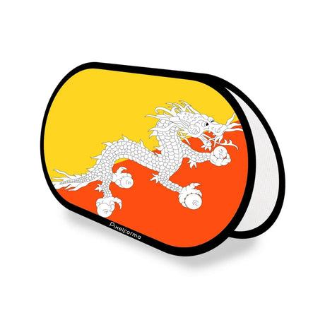 Support publicitaire ovale drapeau bhoutan en polyester - pixelforma