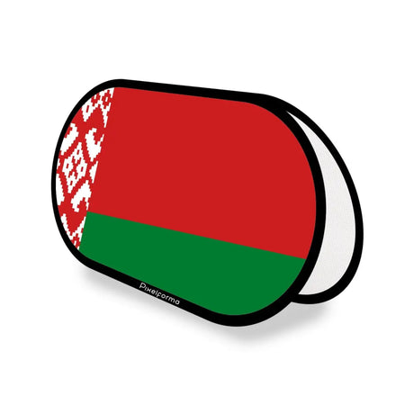 Support publicitaire ovale drapeau biélorussie en polyester - pixelforma
