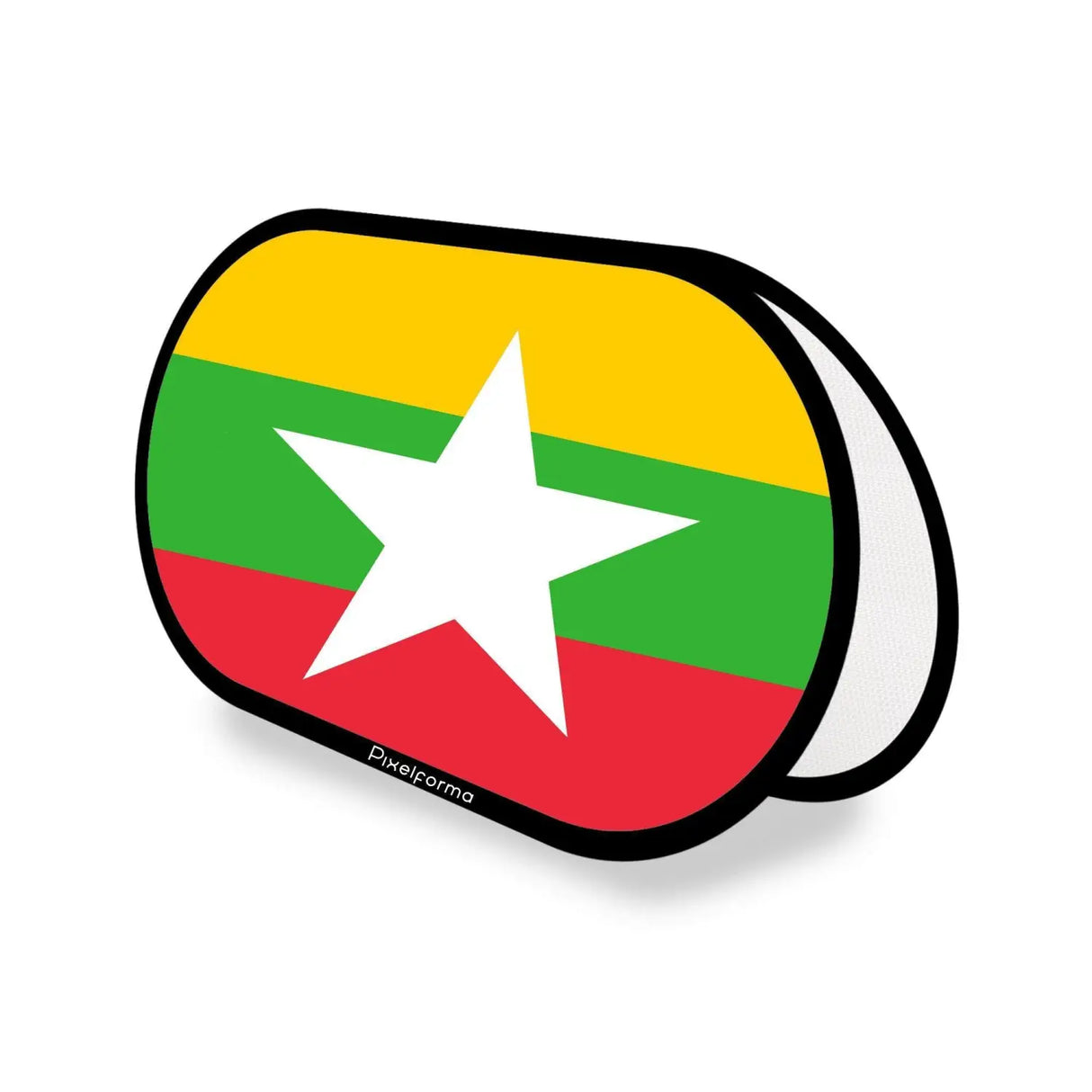 Support publicitaire ovale drapeau birmanie en polyester - pixelforma