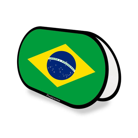 Support publicitaire ovale drapeau brésil en polyester - pixelforma
