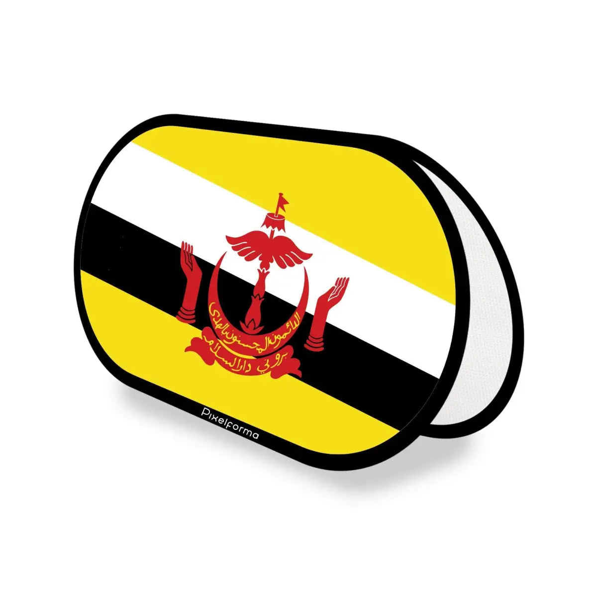 Support publicitaire ovale drapeau brunei en polyester - pixelforma