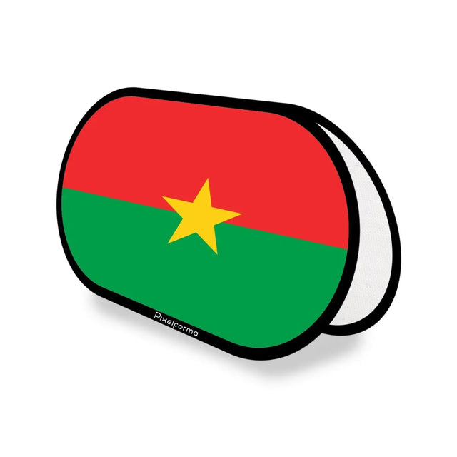 Support publicitaire Ovale Drapeau Burkina Faso en Polyester - Pixelforma 