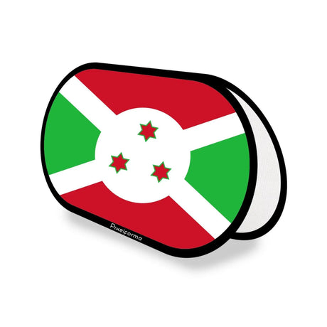 Support publicitaire ovale drapeau burundi en polyester - pixelforma