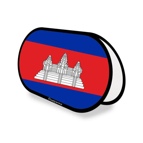 Support publicitaire ovale drapeau cambodge en polyester - pixelforma