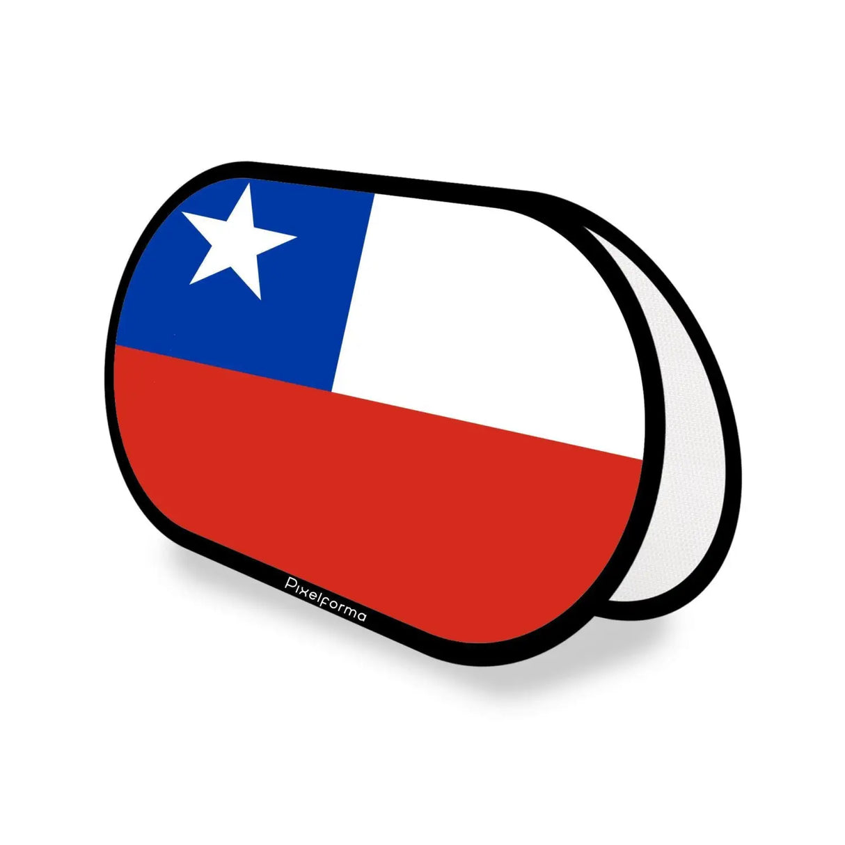 Support publicitaire ovale drapeau chili en polyester - pixelforma