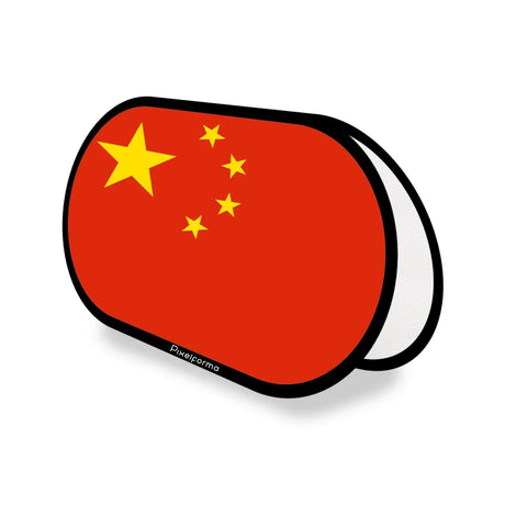 Support publicitaire ovale drapeau chine en polyester - pixelforma