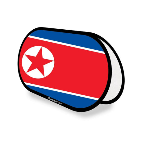 Support publicitaire ovale drapeau corée du nord en polyester - pixelforma