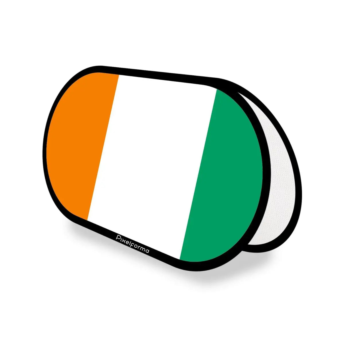 Support publicitaire ovale drapeau côte d’ivoire en polyester - pixelforma