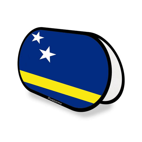 Support publicitaire ovale drapeau curaçao en polyester - pixelforma