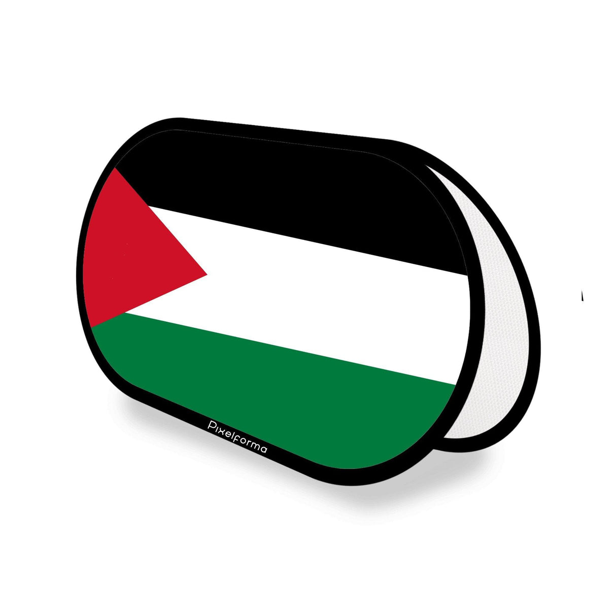 Support publicitaire ovale Drapeau de la Palestine - Pixelforma