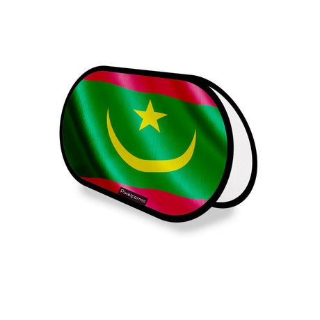 Support publicitaire ovale drapeau de mauritanie en polyester - pixelforma