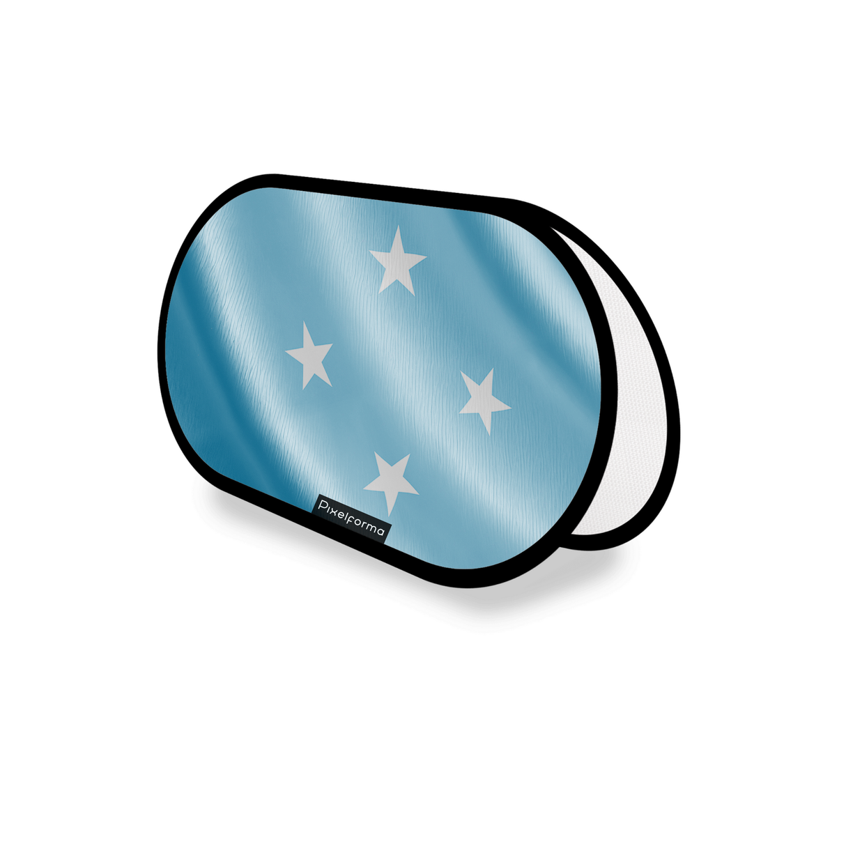 Support publicitaire ovale drapeau états fédérés de micronésie en polyester - pixelforma