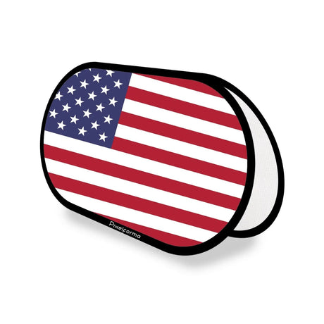 Support publicitaire ovale drapeau états-unis en polyester - pixelforma
