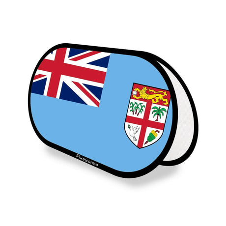 Support publicitaire ovale drapeau fidji en polyester - pixelforma