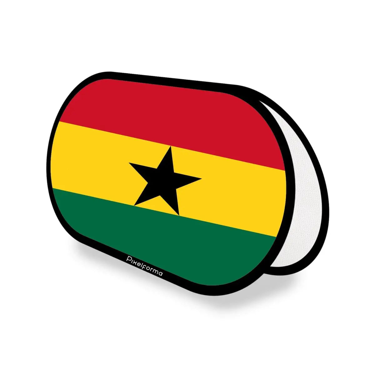 Support publicitaire ovale drapeau ghana en polyester - pixelforma