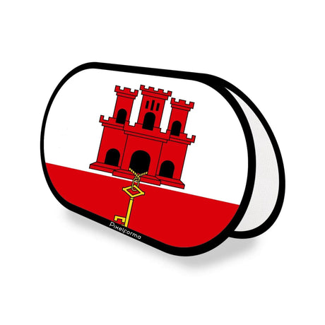 Support publicitaire ovale drapeau gibraltar en polyester - pixelforma