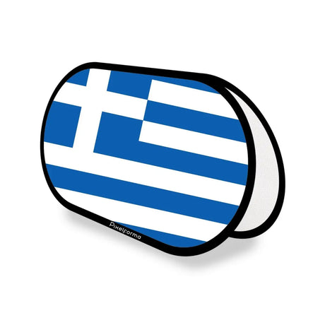 Support publicitaire ovale drapeau grèce en polyester - pixelforma