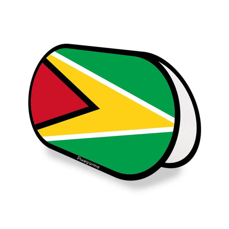 Support publicitaire ovale drapeau guyana en polyester - pixelforma