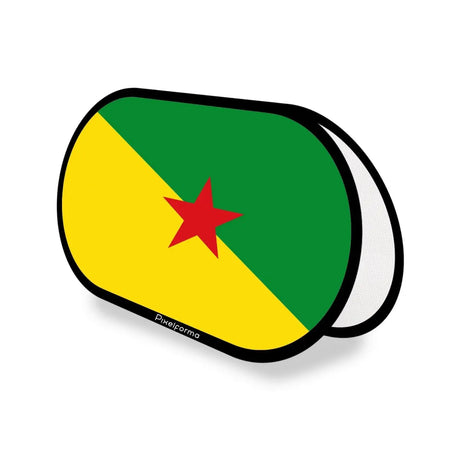 Support publicitaire ovale drapeau guyane en polyester - pixelforma