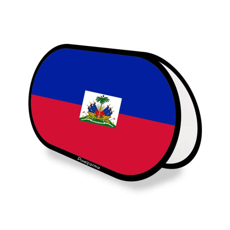 Support publicitaire ovale drapeau haïti en polyester - pixelforma