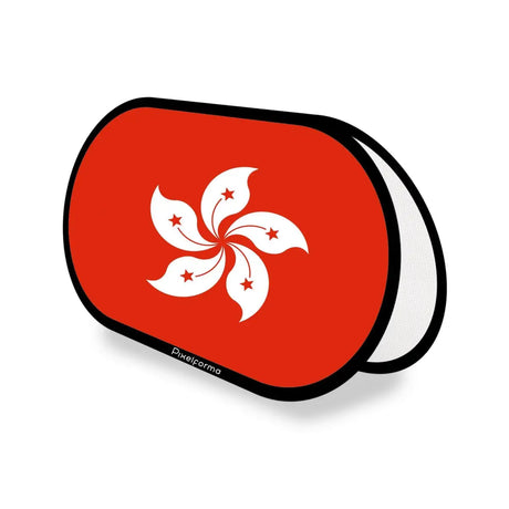 Support publicitaire ovale drapeau hong kong en polyester - pixelforma