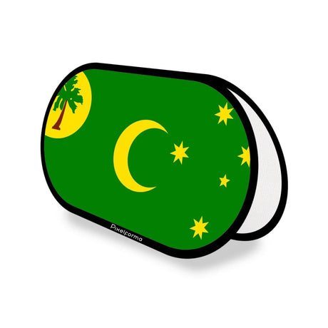 Support publicitaire ovale drapeau îles cocos en polyester - pixelforma