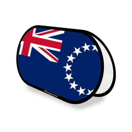 Support publicitaire ovale drapeau îles cook en polyester - pixelforma