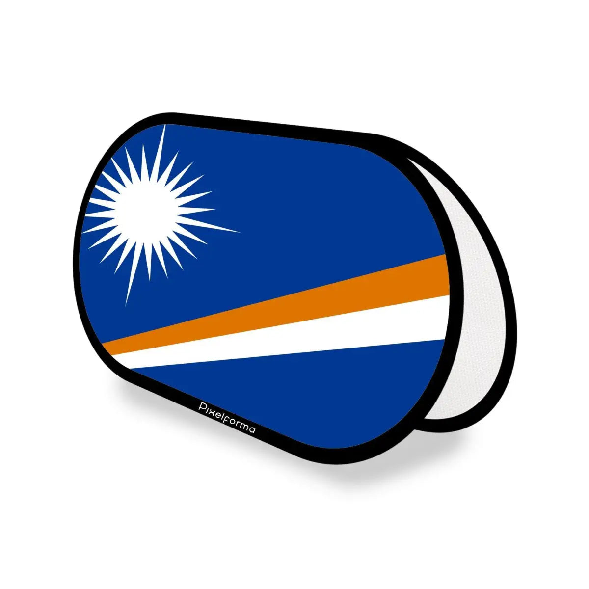 Support publicitaire ovale drapeau îles marshall en polyester - pixelforma