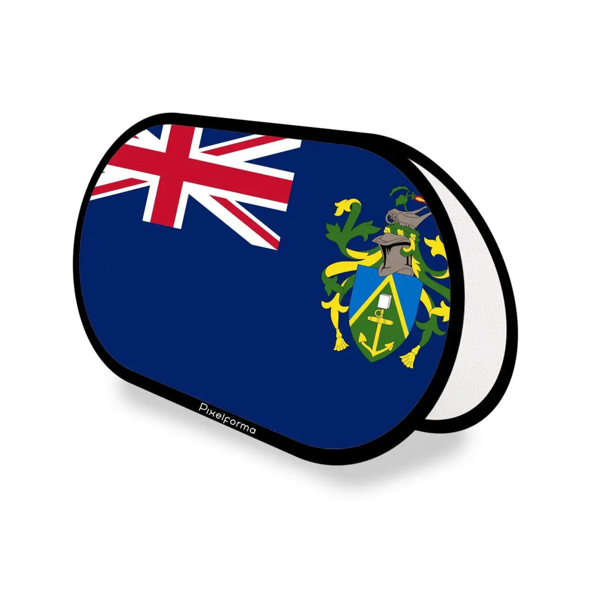 Support publicitaire Ovale Drapeau îles Pitcairn en Polyester - Pixelforma 