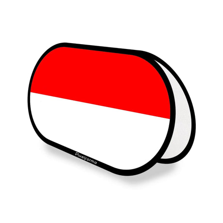 Support publicitaire ovale drapeau indonésie en polyester - pixelforma