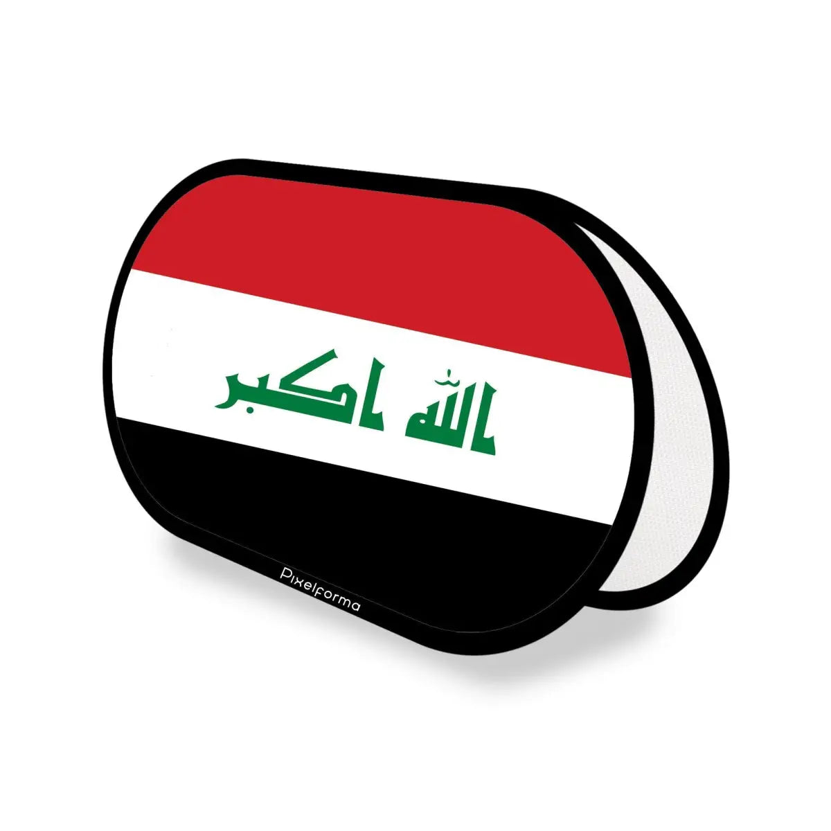 Support publicitaire Ovale Drapeau Irak en Polyester - Pixelforma 