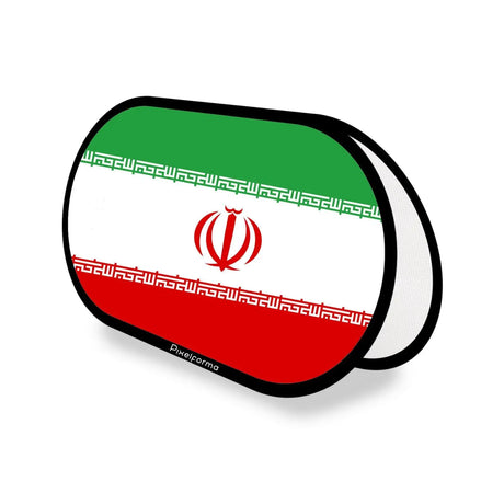Support publicitaire ovale drapeau iran en polyester - pixelforma