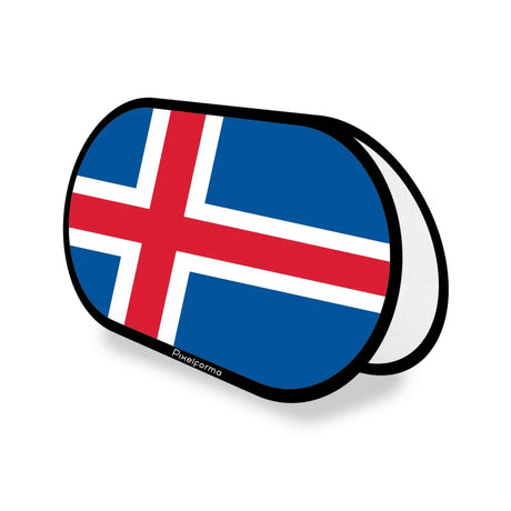 Support publicitaire ovale drapeau islande en polyester - pixelforma