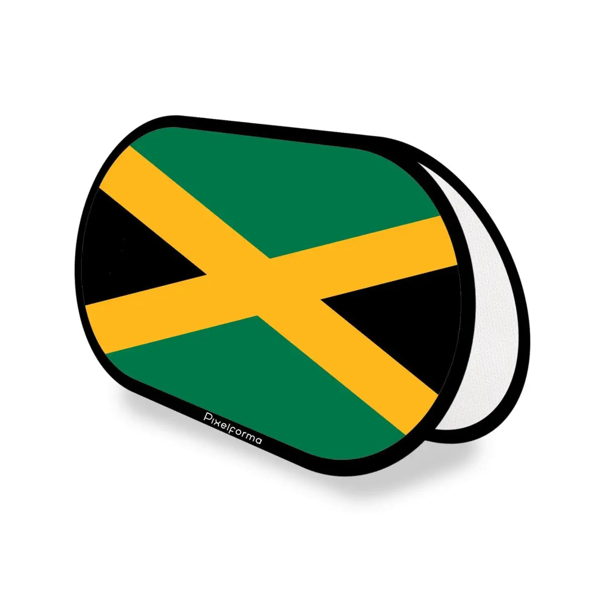 Support publicitaire ovale drapeau jamaïque en polyester - pixelforma