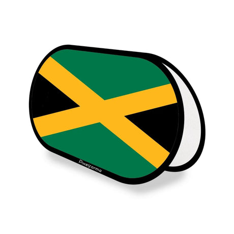 Support publicitaire ovale drapeau jamaïque en polyester - pixelforma