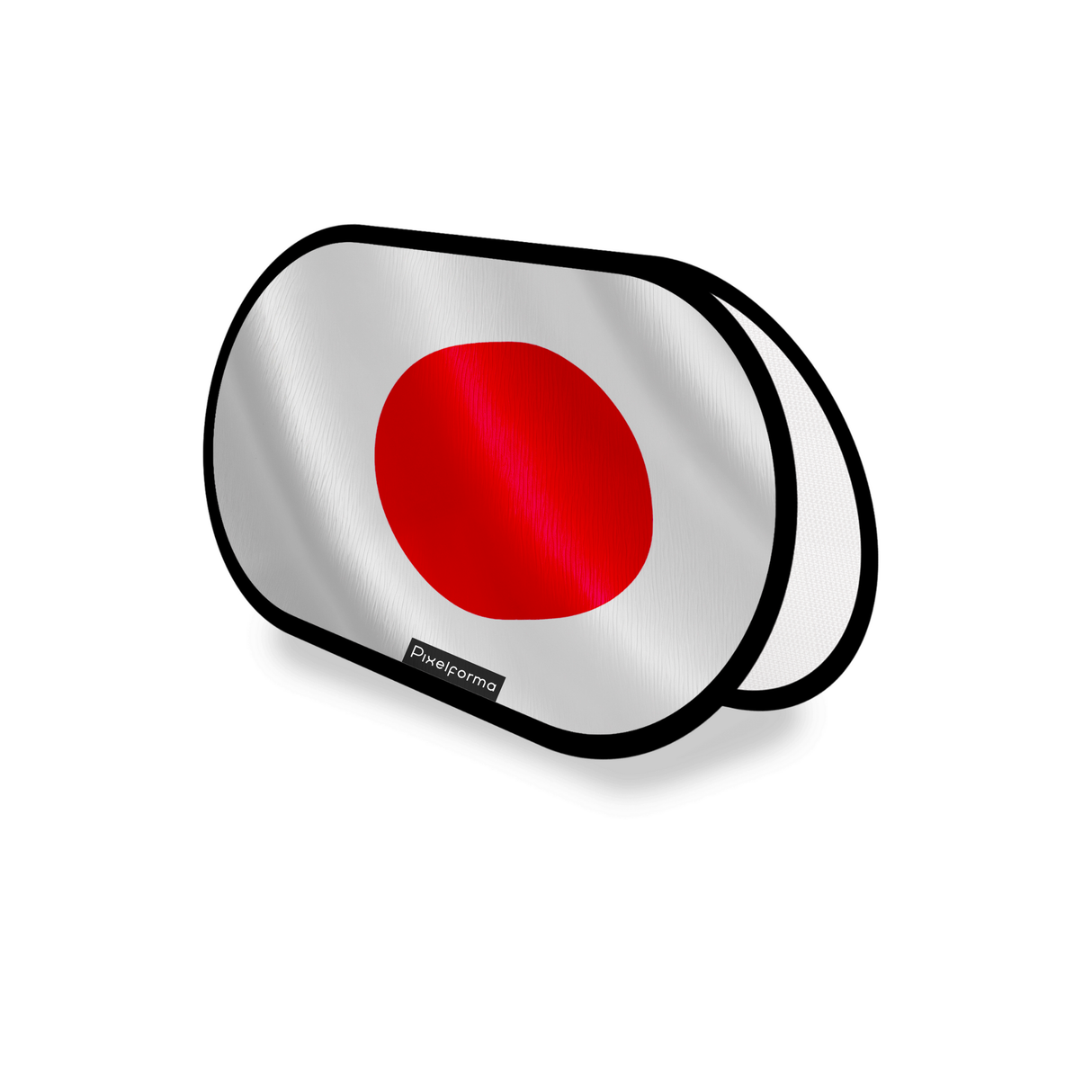 Support publicitaire ovale drapeau japon en polyester - pixelforma