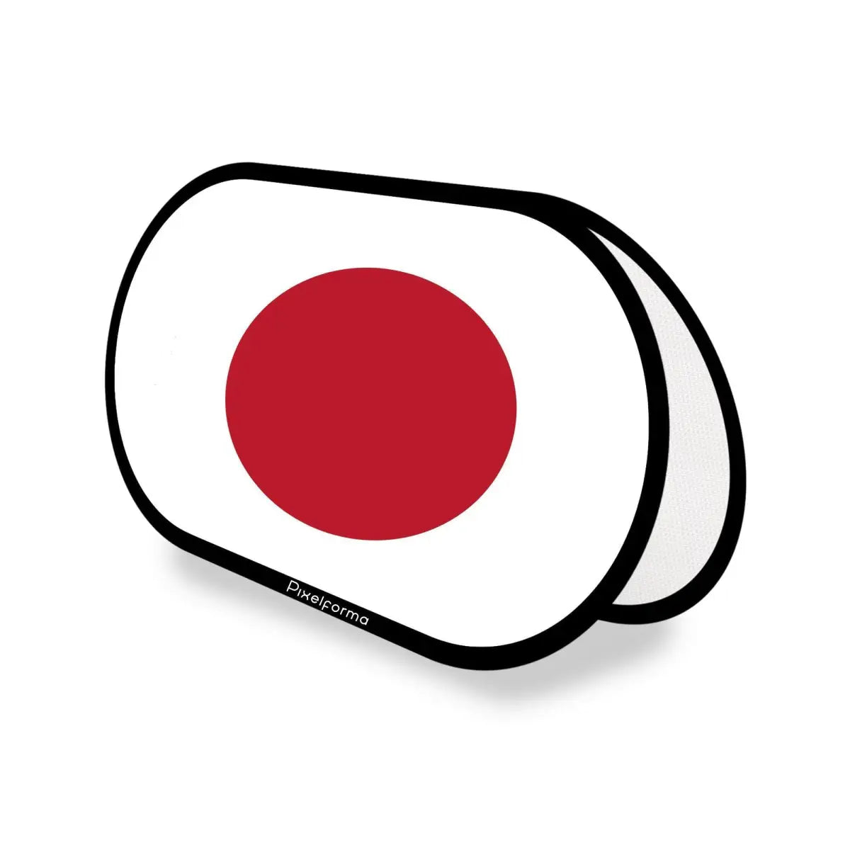 Support publicitaire ovale drapeau japon en polyester - pixelforma