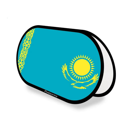Support publicitaire ovale drapeau kazakhstan en polyester - pixelforma