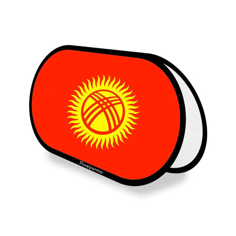 Support publicitaire ovale drapeau kirghizistan en polyester - pixelforma