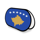Support publicitaire ovale drapeau kosovo en polyester - pixelforma