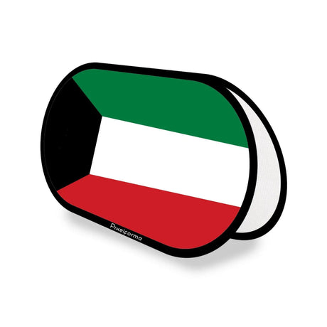 Support publicitaire ovale drapeau koweït en polyester - pixelforma